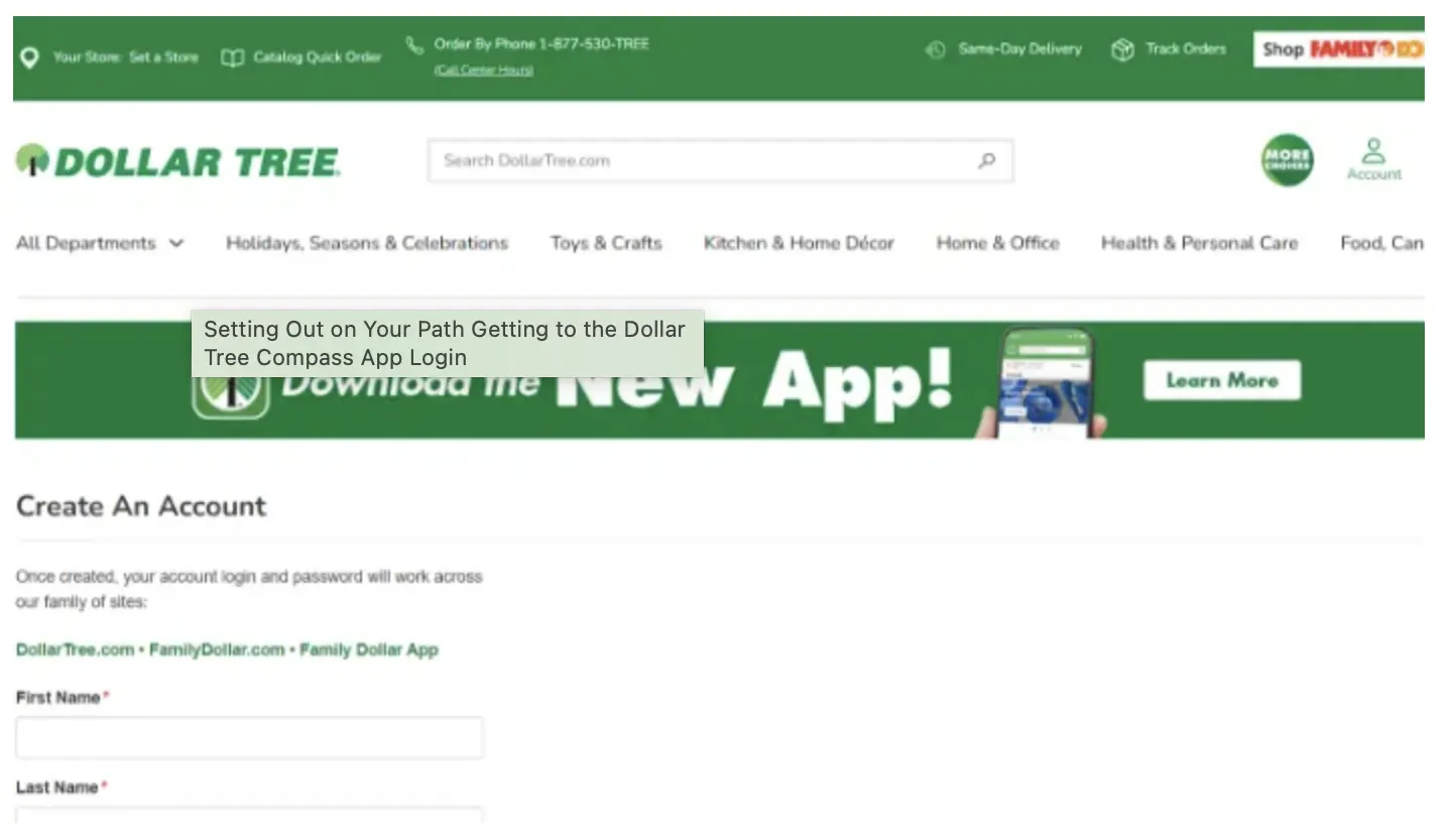 Setting Out on Your Path Getting to the Dollar Tree Compass App Login